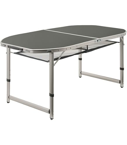 BERGER Campingtafel met Oprolbaar Tafelblad 115x80cm - Klaptafel Verstelbare Hoogte Inklapbaar Camping Tafel Tuintafel - Opvouwbare Eettafel Balkon Tuin Terras