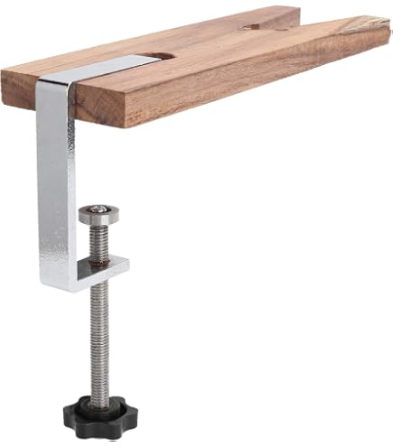 Rockible Adjustable Jewelers Bench Pin Clamp – Steel & Wood V-Groove Holder For Filing, Sawing (Style B)