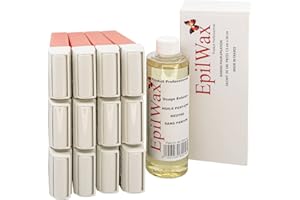 EPILWAX - Zestaw uzupełniający: 12 różowych wkładów roll-on, 1 opakowanie 100 pasków z włókniny do depilacji i 1 butelka 250 ml neutralnego oleju po depilacji (seria różowa)