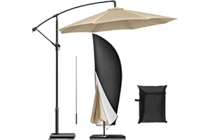 Pomeloone Copertura per Ombrellone, 420D Tessuto Oxford Copertura Protettiva per Ombrellone da Giardino - Impermeabile, A Prova di Vento, A Prova di Polvere, Anti-UV(265x40/70/50cm)