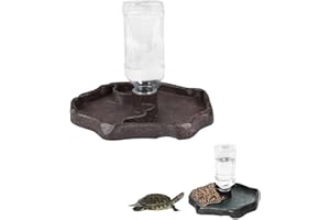 JINJUMEI Schildkröten Wasserschale, Reptilien Wasserspender Terrarium Wasserschale Schildkröten Wasserspender mit Flasche für Schildkröten, Geckos, Schlangen, Frösche usw Reptilienhaustier