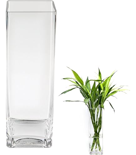 Vase Leonardo Lucca En Verre Carré Or Rose, 40,5 X 11,5 X 9 Cm - Neuf, Décoration Maison, Idéal Pour Fleurs