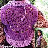  Weste Kreis Oval Hippie- Look Boho- Style Zöpfchen- Style Häkel- Look Größe 38/40 Violett Lila