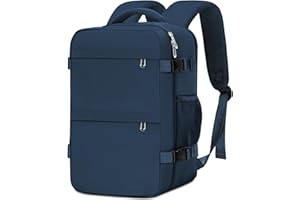 Cmezevi Sac à Dos de Voyage 20L 40x20x25 cm - Sac Cabine Ryanair EasyJet - Sac à Dos pour Ordinateur 15" Léger, Anti-Vol avec Charging Hole pour École, Travail, Randonnée - Bleu