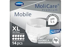 MoliCare Mobile: Pañales para Adultos con Incontinencia Severa, Ropa Interior Absorbente para Hombres y Mujeres, 10 gotas, talla XL, 14 unidades