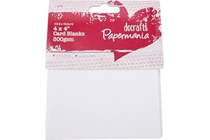 Papermania 4 x 4-inch 300 GSM Card Blanks and Envelopes, Pack of 12, White PMA151602