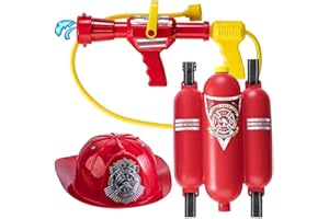Bakaji Casco Pompieri Cappello Vigili del Fuoco Giocattolo per Bambini con Idrante Estintore Acqua Serbatoio Gioco