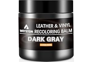 WEYSTOM Leather Recoloring Balm - Dark Grey Leather Repair Kit for Furniture, Leather Dye, Recolor, Renew, Repair & Restore Aged, Faded, Cracked, Peeling and Scuffed Leather