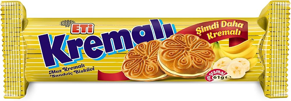 Eti Kremalı Muzlu Bisküvi 61 g Tekli Paket