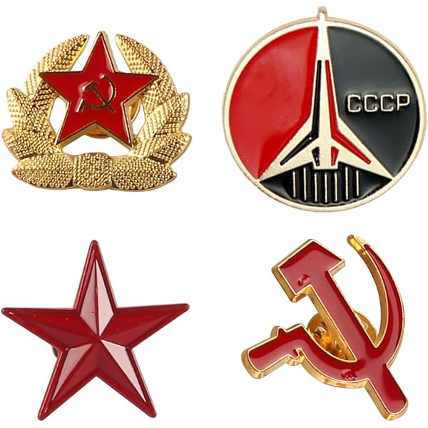 Pin's Vintage étoile Rouge Faucille Et Marteau Soviétique - En Acier Rouge - Neuf Avec étiquettes