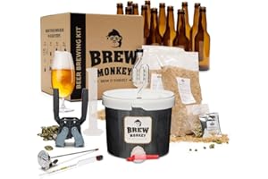 Brew Monkey® Kit Per Fare La Birra Bionda | Kit Luxe 5 L | 6,4% VOL. | Kit Per La Produzione Di Birra A Casa | Idee Regalo Uomo | Kit Birra | Regali Uomo Originali | Regalo Uomo Natale