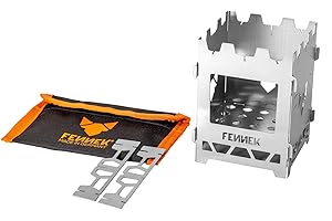 FENNEK Hobo Solo | Firebox | Kuchenka outdoorowa | Wsuwana kuchenka hobo z torbą | bardzo kompaktowa | 100% stal nierdzewna, Made in Germany