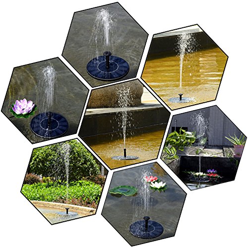 Xcellent Global Solar Betriebene Teichpumpe, 1.4W Solar Panel Set Außen-Bewässerung Schwimmpumpen für Vogel-Bad Pool Garten Aquarium HG148 - 7