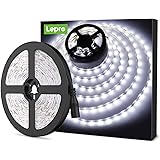 Lepro 5M LED Strip Lights, Cool White 6000K, 300 LEDs, 1200lm Bright Daylight LED Tape for Kitchen Cabinet Bar Van TV Mirror