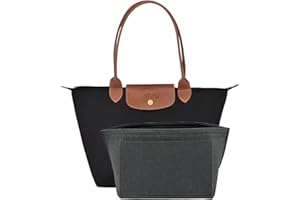 D.DUO Geldbörsen Organizer Einsatz, Geeignet für Le Pliage Taschen Organizer, Handtaschen Organizer(Grau, L)