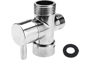 Create idea Válvula de Baño Desviada Cromada Adaptador en T BSP de 3/4" Y 1/2" para Termostato Mezclador