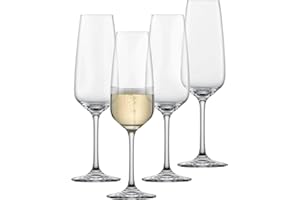SCHOTT ZWIESEL Copa de champán Tulip (set de 4), copas de champán intemporales con punta para espuma, copas de cristal Tritan aptas para lavavajillas, fabricadas en Alemania (art. nº 123610)