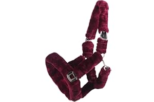 QHP Cavezza Alaska completamente rivestita in morbida pelliccia sintetica (sangue caldo, bordeaux/nero)