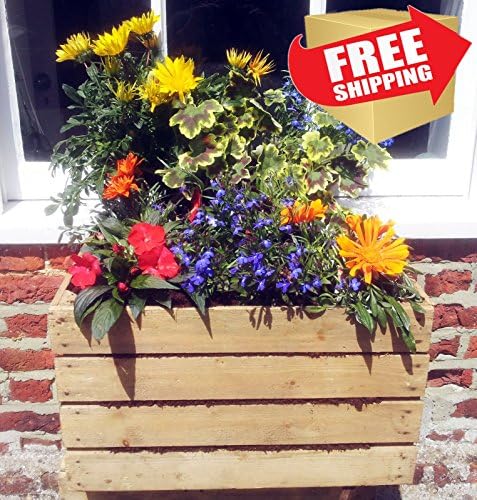 2 x Rustic Wooden Garden Planter - Vintage Wooden Apple Crates - Premium Grade - UK SELLER