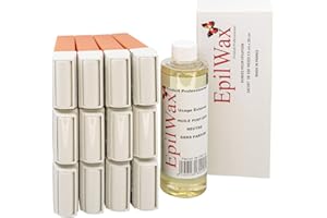 EpilWax - Kit de reposición con: 12 cartuchos argán Roll-on, 1 paquete de 100 tiras no tejidas para la depilación y 1 botella de 250 ml de aceite neutro para después de la depilación (argán)