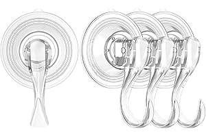 mkemka 4pcs Suction Hooks Heavy Duty Multi-Purpose 6.8cm Bathroom Hooks Suction Can Be Used for Bathroom Kitchen Christmas Wreaths and More Hanging Up to 6.6lbs(3kg)