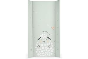 KIKKA BOO KikkaBoo Cambiador Bebé Impermeable y Portátil 80x50 cm SLEEPY SHEEP, Cambiador PVC Suave, Cambiador Portátil Bebé, Verde