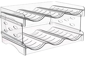 XIANTIAN Stackable Water Bottle Organiser,Wine Rack, Cupboard Organiser,Plastic Bottle Holder, Holds 6Bottles (2, hold 3 containers in each shelf)