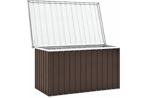 Keketa Baule da Giardino Baule da Esterno Cassapanca Contenitore da Esterno Panca da Giardino con Contenitore Marrone 129x67x65 cm Grande Baule da Esterno in Resina per Patio Forniture