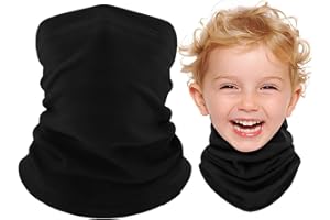 MRUN BONE Winter Loop Schal Kinder, Warmer Winddichter Schal, Fleece Schlauchschal, Winddichte Thermo, Fleece-Loop-Schal für Radfahren, Joggen, Wandern, Skifahren, Schwarz