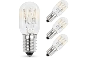 Comyan 15W E14 Screw Salt Lamp Bulbs 230V, T20 Fridge Light Bulbs 2700K Warm White SES Machine Bulbs, Pygmy Bulb 15W Mini Wax Warmer Light Bulb Dimmable - 4Pack