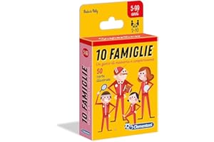 Clementoni - 10 Famiglie, Mazzo di 50 Carte Illustrate con 10 Famiglie da Riunire, Gioco Memory per Bambini 5+ Anni e Tutta la Famiglia, 2-10 Giocatori, Made in Italy, Lingua Italiana, 16172