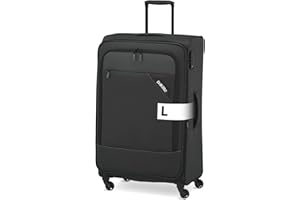 paklite Reisekoffer 4 Rollen, Weichschalen Rollkoffer groß, erweiterbar, DERBY, Stilvoller Trolley mit Dehnfalte, TSA Schloss, 77 cm, 102 - 115 Liter