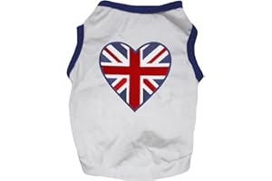 Petitebelle Britain Heart Puppy Dog Shirt (White, Small)
