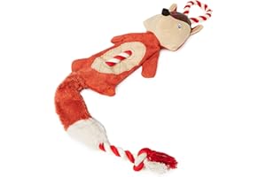 Rosewood Joules Squeaky Soft Plush Rope Fox Dog Toy, 74cm