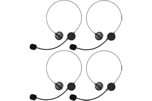 EUPSIIU 4 Stück Schwarz Headset Mikrofon Mikrofon Spielzeug, Radio Telefon Headset Prop, Popstar Mikrofon Kostümzubehör, Cosplay Kostüm Prop Kopfhörer, Kopfhörer Spielzeugkostüme (Schwarz)