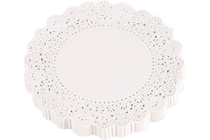 VIAGASAFAMIDO 180 Tovagliette Rotonde Decorative in Carta con Pizzo Bianco di Alta Qualità per Torta di Nozze - Set Completo per Decorazione Tavola Matrimonio, Diametro 26,5 cm