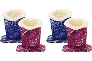 Cabilock Plush Eyeglasses Holder Stand 4 Pcs Soft Glasses Organizer with Upright Plush Lined Base for Desktop and Car Storage