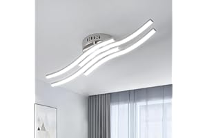 Lumiup Modern Led Ceiling Light Fixture, 4-Lights Wave Design Light Fixtures Ceiling, 24W 6500K White Ceiling Light Fixtures Flush Mount Ceiling Light Led Lights for Bedroom, Living Room, Dining Room