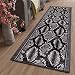 Produktbild Tapiso Dream Teppich Läufer Flur Brücke Modern Streifen Schlangenhaut Tier Muster in Grau Schwarz Korridor Wohnzimmer ÖKOTEX 80 x 160 cm