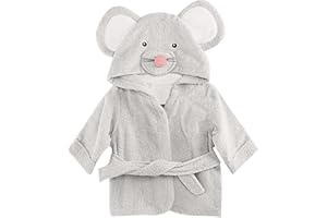 MOMSIV - Albornoz de algodón con capucha para bebé, color gris