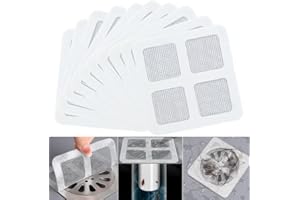 Coladores de desagüe Desechable,Smavles 40 Colectores de Pelo de Drenaje Pegatina de Malla de Drenaje Ducha Cuadrada de Drenaje Piso de Colador Fregadero de Filtro Cubierta Colector de Pelo Baño(10cm)