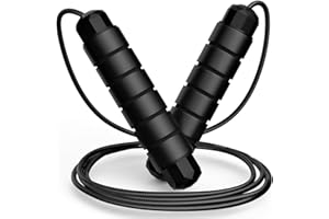 BEENTOP Corde a Sauter Sport Réglable de 2,8M avec Roulements à Billes | Corde a sauter pour Adultes et Enfants avec Poignée en Mousse Antidérapante | Corde a sauter crossfit en Acier avec PVC.