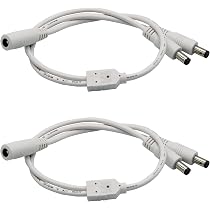 Liwinting 4 Piezas 2m Cable De Extensión 2.5mm X 5.5mm Plug DC Macho A Hembra Conector Para Adaptador De Corriente, LED, Cámara CCTV Potencia, Coche, Monitores Y Más, Flexible - Negro