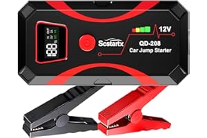 SCSTARTX Starthilfe Powerbank für Pkw, 2000A 12V Auto Starthilfe Powerbank, Jumper Starter mit LCD Bildschirm & LED Taschenlampe, Auto Batterie Motorräder Booster, für bis 7L Benzin & 4L Diesel