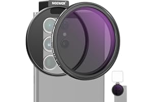 NEEWER 67mm Clip On Variable ND2-ND32 Handy Objektiv Filter Set, Telefon Clip mit Gewinde Adapterring/Cold Shoe/Verriegelungsknopf, HD ND Filter für iPhone 15 Pro Max 14 13 Galaxy S22 S23 S24 Ultra