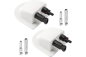 FAELNK 2 Pcs Pasacables Placa Solar Cable IP68 Impermeable ABS Doble Entrada para Cable de Diámetro 6-12 mm para Paneles Solares de Barcos Yates Techo de RV de Caravana (Blanco)