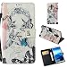 Produktbild HuaWei Mate 10 Pro Hülle,Alfort HuaWei Mate 10 Pro Schutzhülle, Retro Ledertasche Flip Lederhülle PU Leder Tasche Cover Wallet Case für HuaWei Mate 10 Pro Smartphone (blau Schmetterling Mädchen)