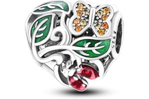 Hapour 925 de Plata de Ley Encantos para el Encanto Pulseras Collar Europeo Joyería Colgante Abalorios Encanto Cumpleaños Regalo para las Mujeres Niñas Mamá Hija