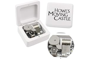 Sinzyo Howl's Moving Castle-Merry Go Round of Life Scatola Musicale Vintage in Legno Movimento Natale San Valentino Regalo di Compleanno (Scatola di Legno Bianca B)