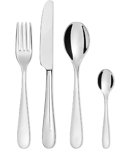 Alessi Nuovo Milano, 4-piece cutlery set, silver : Amazon.co.uk
